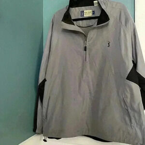 PGA tour XL gray and black quarter zip men’s gold windbreaker